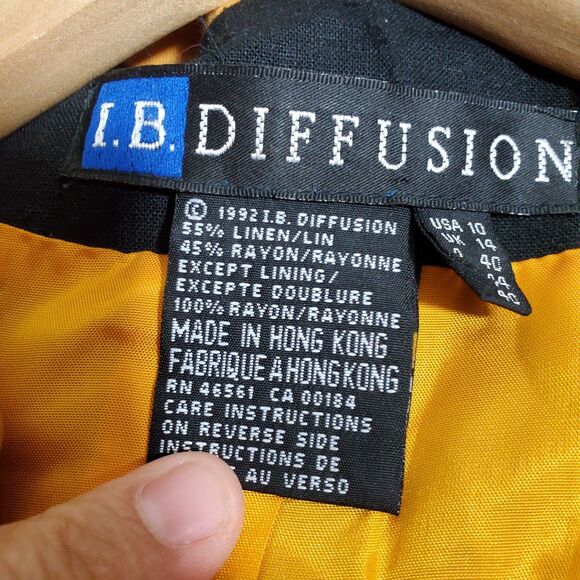 90s I. B. Diffusion Color Block Appliqued Oversized 2 Button Blazer Womens 10 - Picture 6 of 8